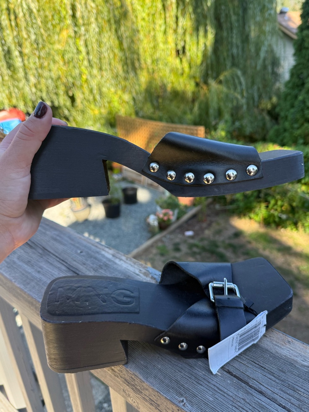 Mango studded clogs